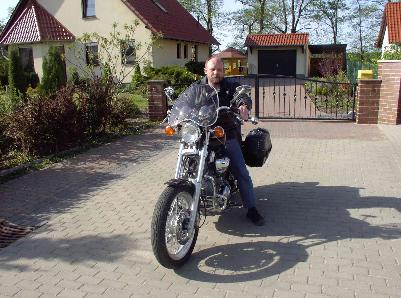 Clemens auf Petzis Bike